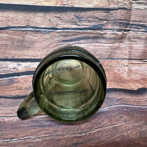 Vintage 1970's Green Shot Glass Beer Barrel Small 2.5" Tall Mug Toothpick Holder - Picture 3 of 6